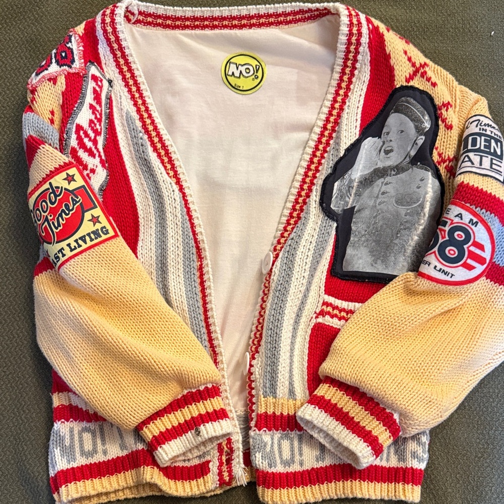 No! Jeans Patchwork Cardigan